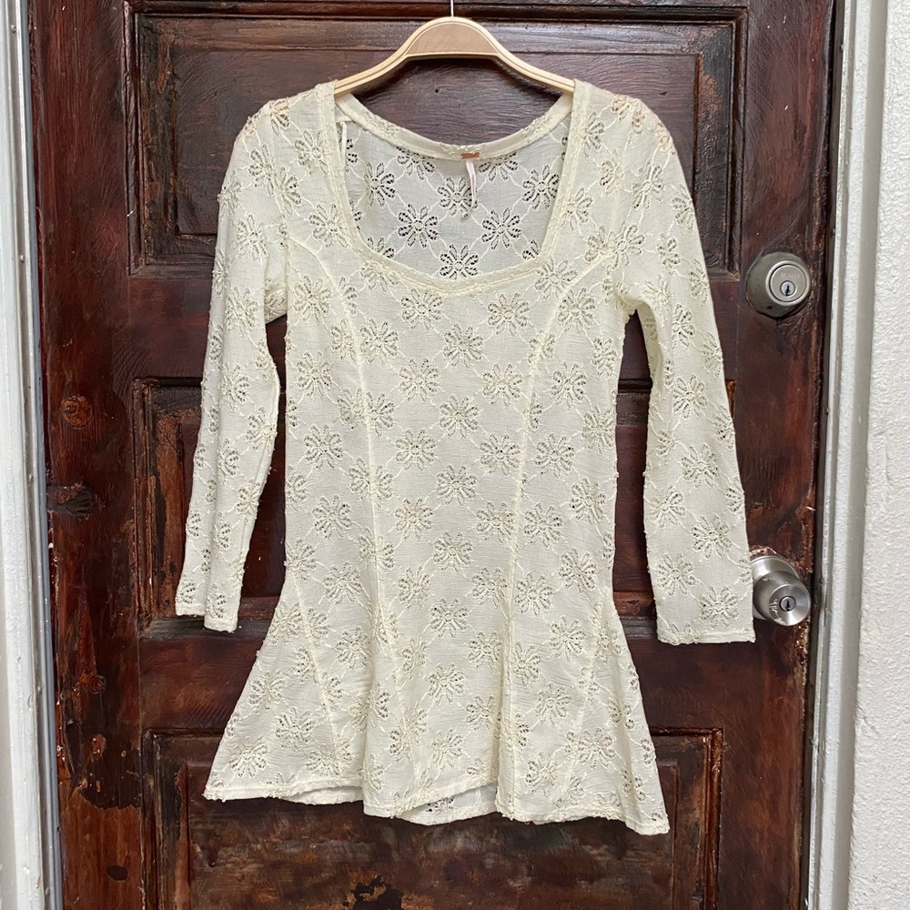 Free people Floral See through top